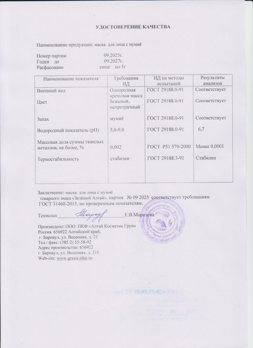 Паспорт №092025